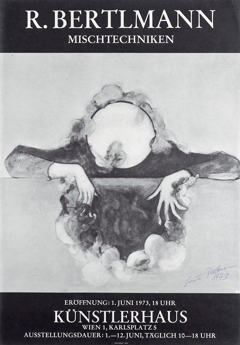 Renate Bertlmann, Künstlerhaus 1973, 1973, Offsetdruck auf Papier, 69 × 48 cm, 2019 Leihgabe de…