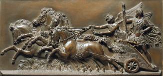 Unbekannter Künstler, Triumph Kaiser Franz Josephs auf antikem Kampfwagen, um 1850, Bronze, 37 …