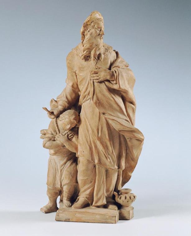 Johann Joseph Resler, Abrahams Opfer, um 1762, Terrakotta, Messer aus Holz, H: 26 cm, Belvedere ...