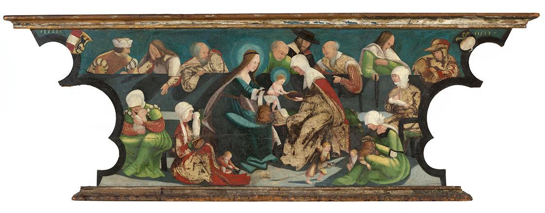 Salzburger Maler, Heilige Sippe, 1518, Malerei auf Tannenholz, Abbildung: 72 × 216 cm, Belveder…