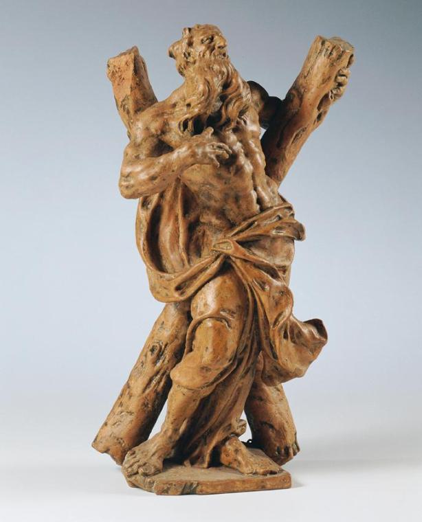 Giuvanni Giuliani, Der heilige Andreas, um 1700, Terrakotta, H: 25 cm, Belvedere, Wien, Inv.-Nr…