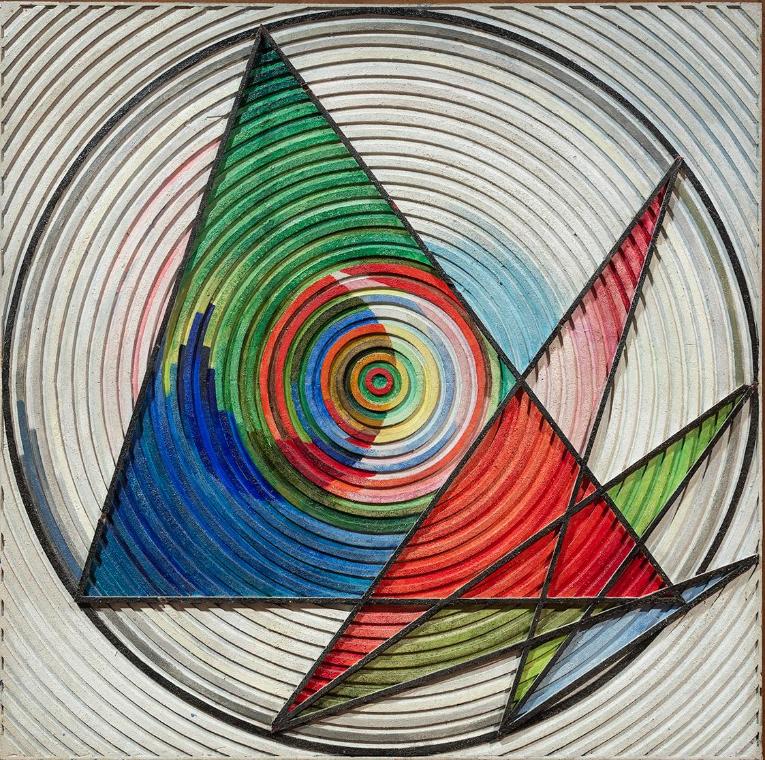 Anton Prinner, Das Auge oder die Zielscheibe, 1932, Öl auf Holz, 100,5 × 101 × 2,5 cm, 2020 Dau…