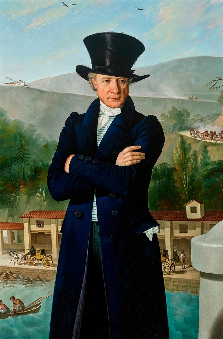 Giuseppe Tominz, Der Speditionsunternehmer Paolo Preinitsch (Rosegg 1762 - 1840 Triest) im Hafe…