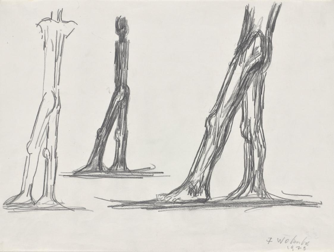 Fritz Wotruba, Studie zu "Stehender", 1973, Bleistift auf Papier, Blattmaße: 30 × 40 cm, Belved…