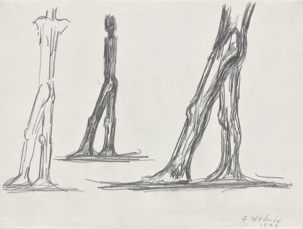 Fritz Wotruba, Studie zu "Stehender", 1973, Bleistift auf Papier, Blattmaße: 30 × 40 cm, Belved…
