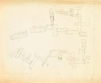 Fritz Gerhard Mayr, vor 1973, Tusche, roter und grüner Buntstift auf Papier, Blattmaße: 62 × 75…