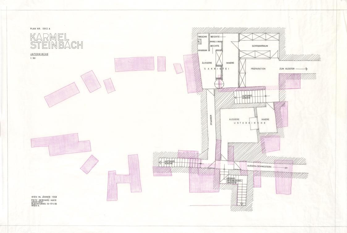 Fritz Gerhard Mayr, Karmelitinnenkloster Steinbach bei Wien. Sogenannte Unterkirche (Untergesch ...