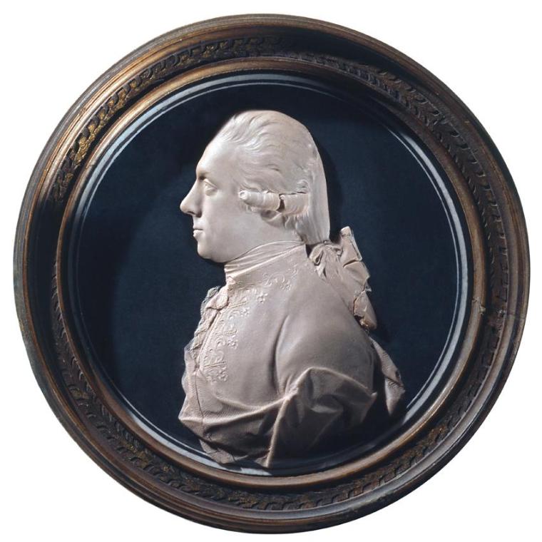 Leonhard Posch, Johann Baptist Hagenauer, um 1780, Hellrosa Wachsbossierung auf Schieferplättch…
