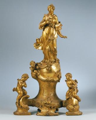Unbekannter Künstler, Immaculata, von Engeln verehrt, um 1770, Bleiguss ohne Ziselierung, vergo…