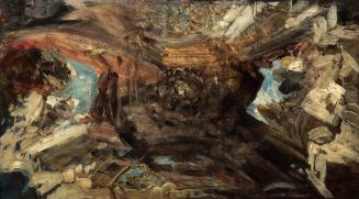Hans Makart, Farbskizze zum Plafond "Die vier Weltteile", um 1870, Öl auf Holz, 41,5 x 73,5 cm,…