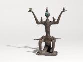 Hannes Haslecker, Knabe mit Vögeln, um 1965, Bronze, 19 × 15,5 × 12 cm, Artothek des Bundes, Da…