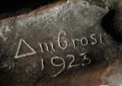 Gustinus Ambrosi, Handstudie, Detail: Bezeichnung, 1923, Bronze, 23,5 x 40 cm, Belvedere, Wien,…