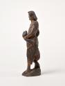 Österreichischer Bildschnitzer, Hl. Georg, um 1430, Holz mit Fassungsresten, 40 × 13,5 cm, Belv…