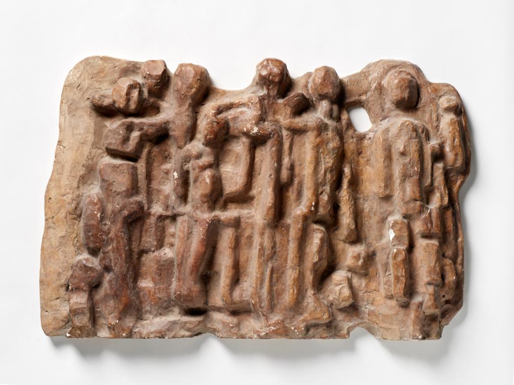 Fritz Wotruba, Figurenrelief, 1953, Gipsguss nach Tonmodell, 49,5 × 75,5 × 7,5 cm, Belvedere, W…