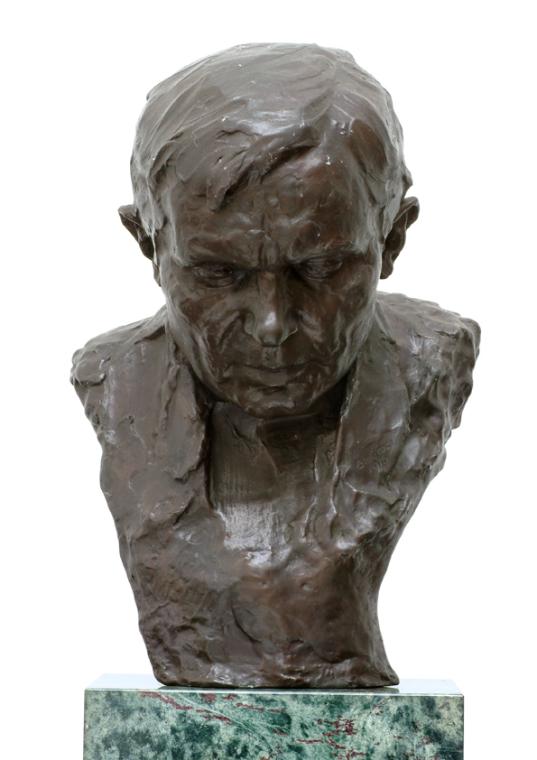 Gustinus Ambrosi, Alfons Petzold, 1916, Bronze auf Serpentin-Postament, H: 45 cm, Belvedere, Wi…