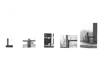 Thomas Reinhold, Transport und Kommunikation, 1977, 5 Fotografien, Abzug auf Barytpapier, 16,9 …