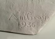 Gustinus Ambrosi, Kurt von Schuschnigg, Detail: Bezeichnung, 1936, Gips, H: 46 cm, Belvedere, W ...