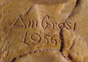 Gustinus Ambrosi, Armand Kosmann, Detail: Bezeichnung, 1956, Gips, patiniert, H: 62,5 cm, Belve ...