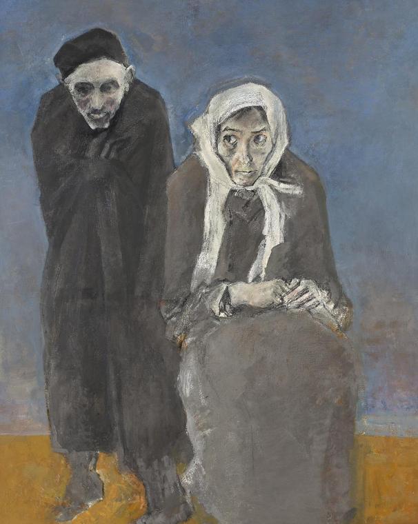 Gerhart Frankl, Zwei Überlebende, 1965, Öl und Tempera auf Leinwand, 127 × 102 cm, Belvedere, W…