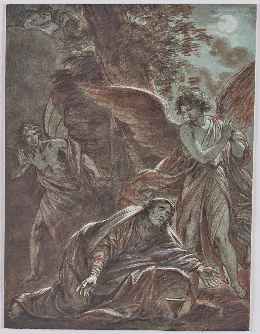 Friedrich Heinrich Füger, Christus am Ölberg, 1790/1810, Pinsel laviert auf Papier, 45,5 × 34,7…