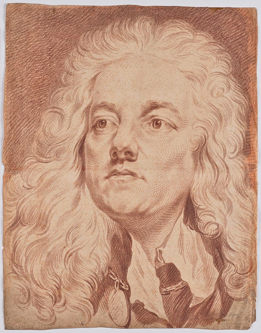 Jacob Matthias Schmutzer, Bildnis des Universitätsfechtmeisters Carl Freyheit, nach 1768, Rötel…