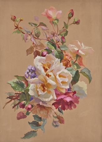 Leopold von Stoll, Rosen und Vergissmeinnicht, 1840/1850, Aquarell auf Papier, 46 × 33,2 cm, Be…
