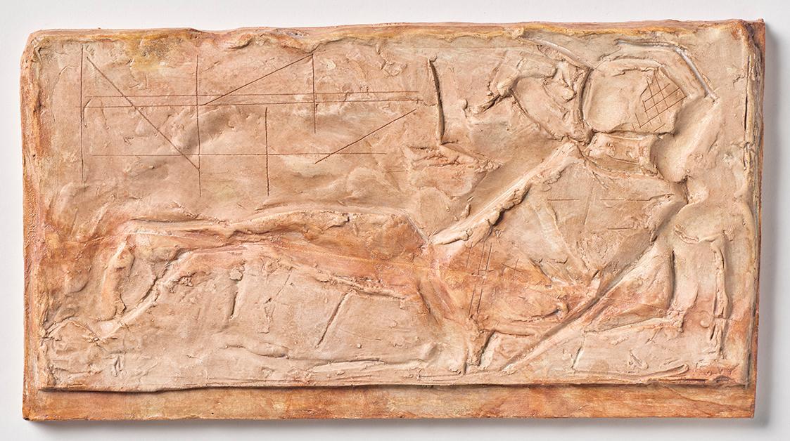 Fritz Wotruba, Acht kleine Reliefs, Relief 1, Anfang der 1950er Jahre, Gipsguss nach Tonmodell, ...