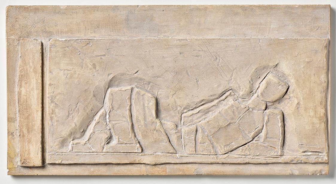 Fritz Wotruba, Acht kleine Reliefs, Relief 4, Anfang der 1950er Jahre, Gipsguss nach Tonmodell, ...