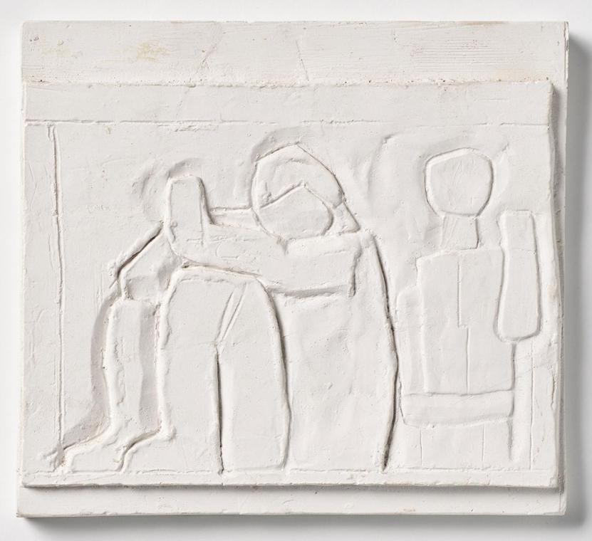 Fritz Wotruba, Acht kleine Reliefs, Relief 7, Anfang der 1950er Jahre, Gipsguss nach Tonmodell, ...