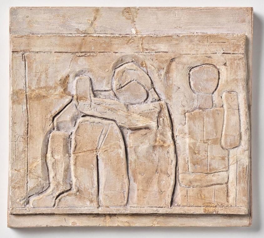 Fritz Wotruba, Acht kleine Reliefs, Relief 7, Anfang der 1950er Jahre, Gipsguss nach Tonmodell, ...