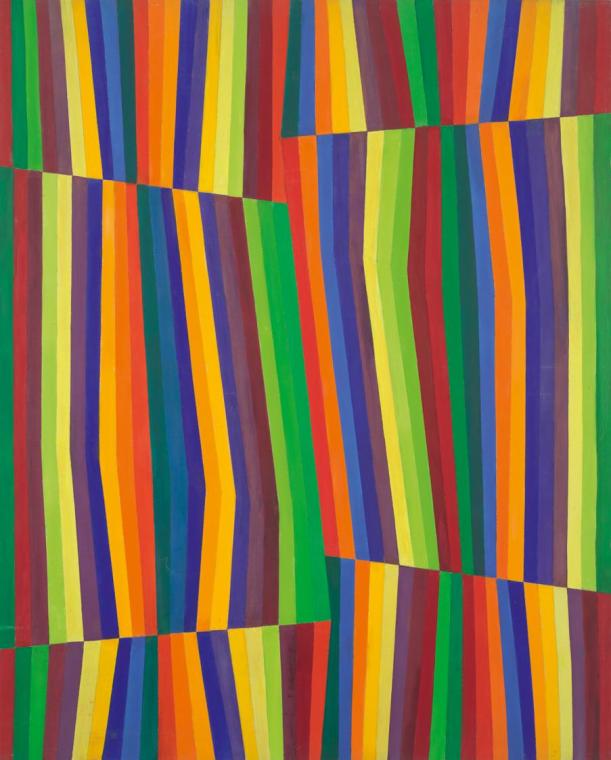 H+H Joos, Transvibration, 1972, Acryl auf Leinwand, ungerahmt: 162 × 130 cm, Belvedere, Wien, I ...