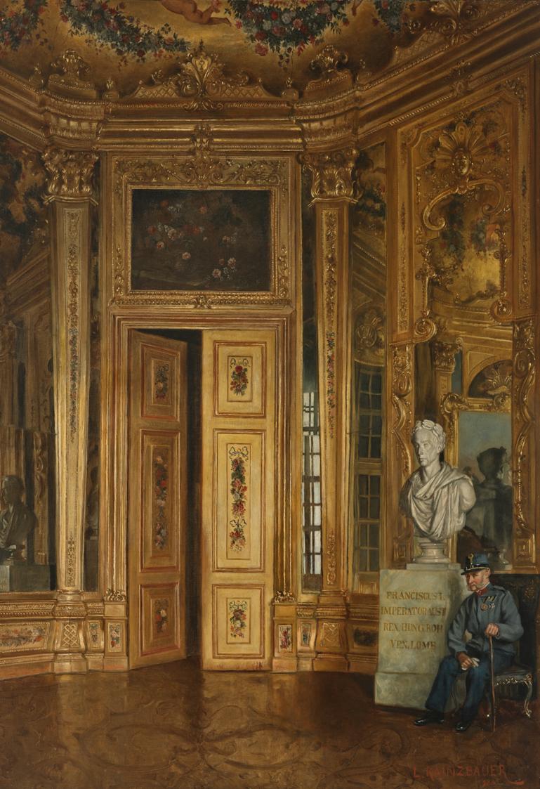 Ludwig Kainzbauer, Das Goldkabinett im Oberen Belvedere, 1885, Öl auf Leinwand, 100 x 70 cm, Be…