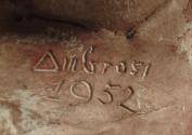 Gustinus Ambrosi, Annemarie Schindler, Detail: Bezeichnung, 1952, Gips, geschellackt, H: 47,5 c ...