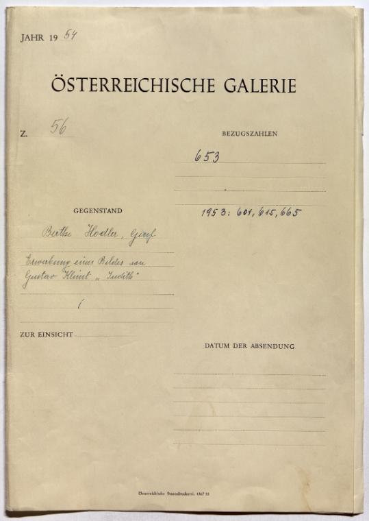 Berthe Hodler, Genf – Erwerbung eines Bildes von Gustav Klimt "Judith"