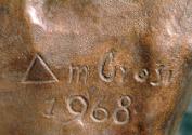 Gustinus Ambrosi, Joseph Marx, Detail: Bezeichnung, 1968, Bronze, H: 53 cm, Belvedere, Wien, In…