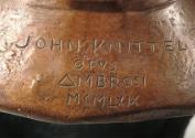 Gustinus Ambrosi, John Knittel, Detail: Bezeichnung, 1969, Bronze, H: 46 cm, Belvedere, Wien, I…