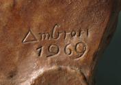 Gustinus Ambrosi, John Knittel, Detail: Bezeichnung, 1969, Bronze, H: 46 cm, Belvedere, Wien, I…