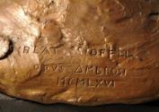 Gustinus Ambrosi, Beat Stoffel, Detail: Bezeichnung, 1966, Bronze, H: 45 cm, Belvedere, Wien, I…