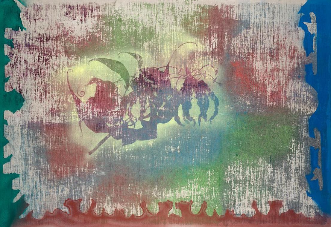 Elisabeth Plank, Gerahmte Gloriosa, 2011, Acryl auf Leinwand, ungerahmt: 179,5 × 260 × 4 cm, Be…