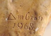 Gustinus Ambrosi, Joseph Marx, Detail: Bezeichnung, 1968, Bronze, H: 53 cm, Belvedere, Wien, In…