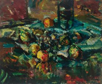 Hans Robert Pippal, Stillleben mit Früchten, 1946, Öl auf Platte, ungerahmt: 53,2 × 65,2 cm, Be…