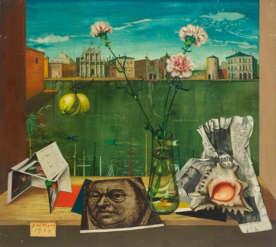 Hans Robert Pippal, Venezianisches Stillleben, 1964, Öl auf Platte, ungerahmt: 80,5 × 90 cm, Be…