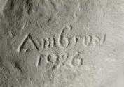 Gustinus Ambrosi, Egge Sturm-Skrla, Detail: Bezeichnung, 1926, Gips, H: 63 cm, Belvedere, Wien,…