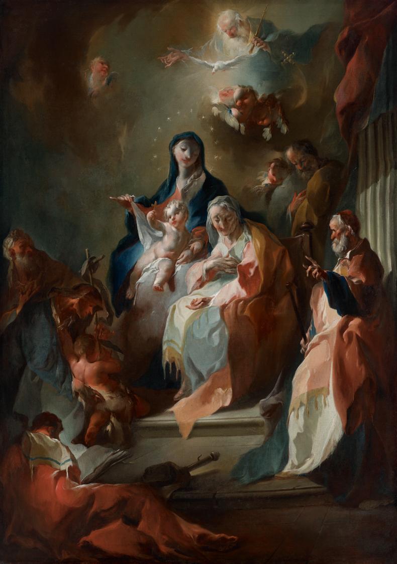 Franz Anton Maulbertsch, Die Heilige Sippe, um 1755, Öl auf Leinwand, 127 × 90 cm, Belvedere, W…
