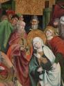 Oberösterreichischer Maler, Tod Mariens, um 1500, Malerei auf Fichtenholz, 139 x 110 cm, Belved…