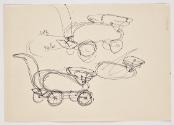 Bettina Bauer-Ehrlich, Rastende Alte, 1932, Kugelschreiber auf Papier, Blattmaße: 25,3 × 17,7 c…