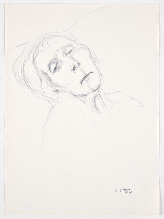 Bettina Bauer-Ehrlich, Die Mutter der Künstlerin am Sterbebett, 1968, Kugelschreiber auf Papier ...