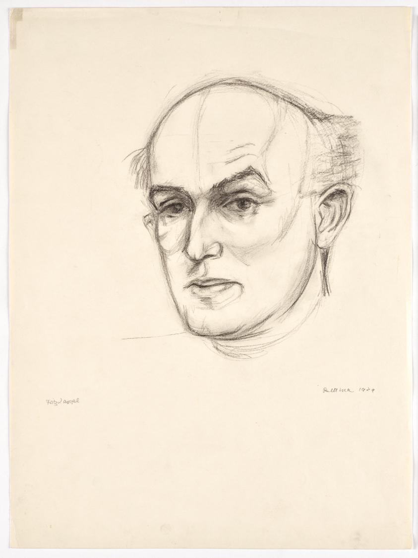 Bettina Bauer-Ehrlich, Bildnis Fritz Lampl, 1939, Kohle auf Papier, Blattmaße: 48 × 35,8 cm, Be…