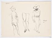 Bettina Bauer-Ehrlich, Skizzen (recto), Undatiert, Tusche auf Papier, Blattmaße: 17,8 × 25,3 cm…
