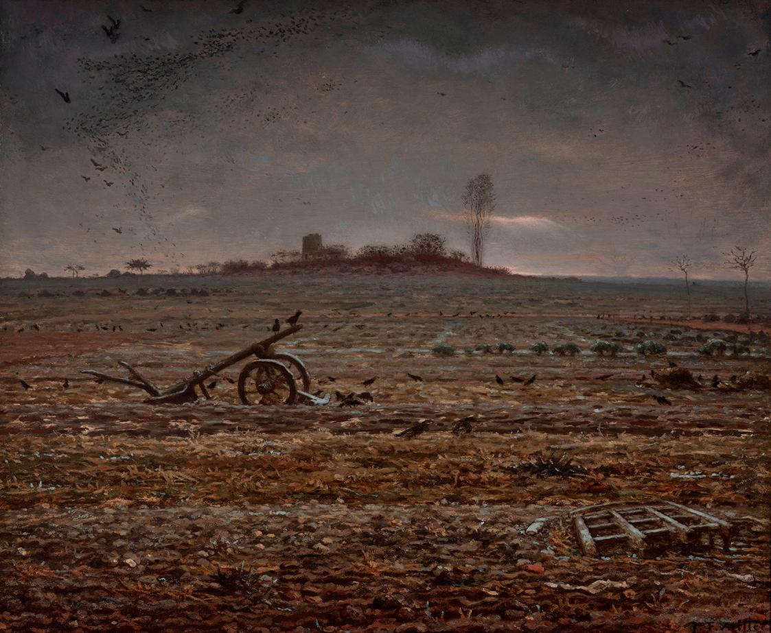 Jean-François Millet, Die Ebene von Chailly mit Egge und Pflug, 1862, Öl auf Leinwand, 60,3 × 7…
